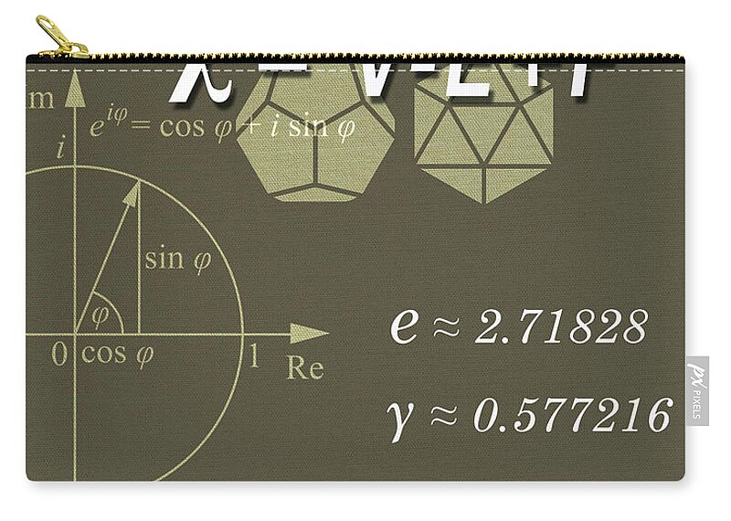 Euler Zip Pouch featuring the mixed media Science Posters - Leonhard Euler - Mathematician, Physicist, Engineer by Studio Grafiikka