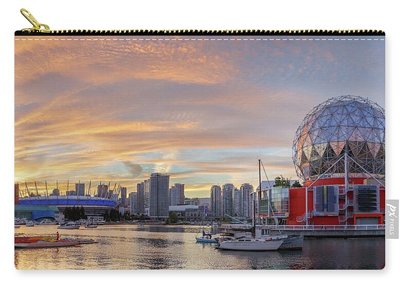 Canada Carry-all Pouch featuring the photograph Science World and BC Place Stadium at Sunset. Vancouver, BC by Rick Deacon