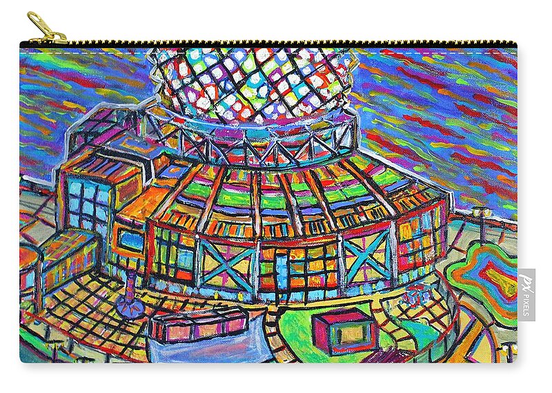 Science Zip Pouch featuring the painting Science World, Vancouver, Alive In Color by Jeremy Aiyadurai