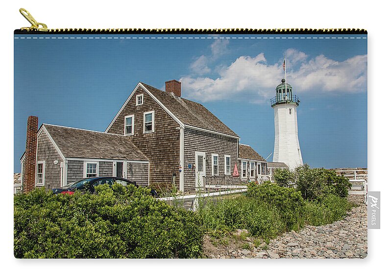 Architecture Zip Pouch featuring the photograph Scituate Lighthouse in Scituate, MA by Peter Ciro