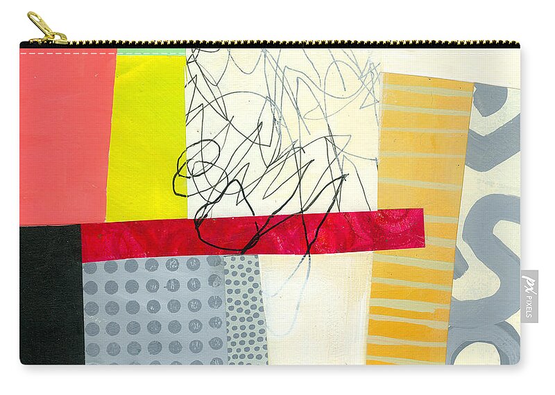  Abstract Art Zip Pouch featuring the painting Scribbles in the Fog by Jane Davies