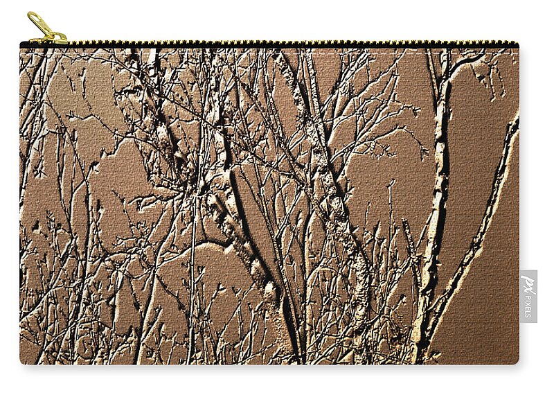 Tree Zip Pouch featuring the digital art Sculpted Tree Branches by Smilin Eyes Treasures