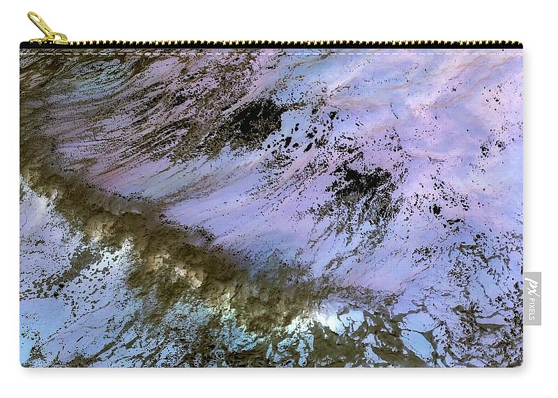 Sea Zip Pouch featuring the photograph Sea Foam Nightmare by J R Yates