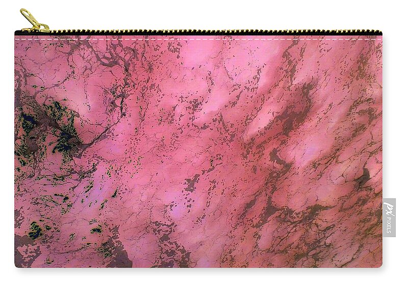 Sea Zip Pouch featuring the photograph Sea Foam In Pink by J R Yates