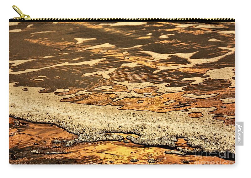 Abstract Carry-all Pouch featuring the digital art Sea Foam Abstract by Jan Gelders