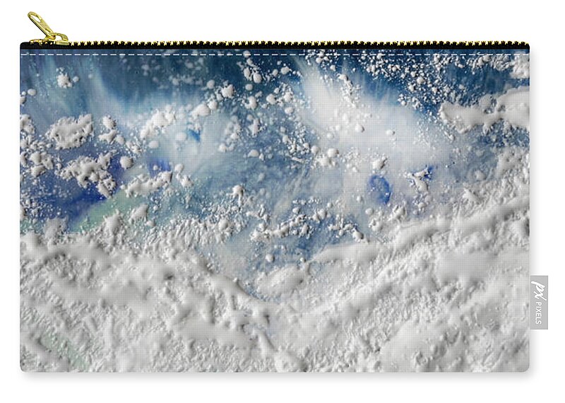 Encaustic Zip Pouch featuring the painting Sea Foam by Anita Thomas