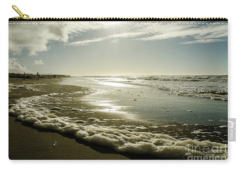 Scenic Zip Pouch featuring the photograph Sea Foam by Nick Boren