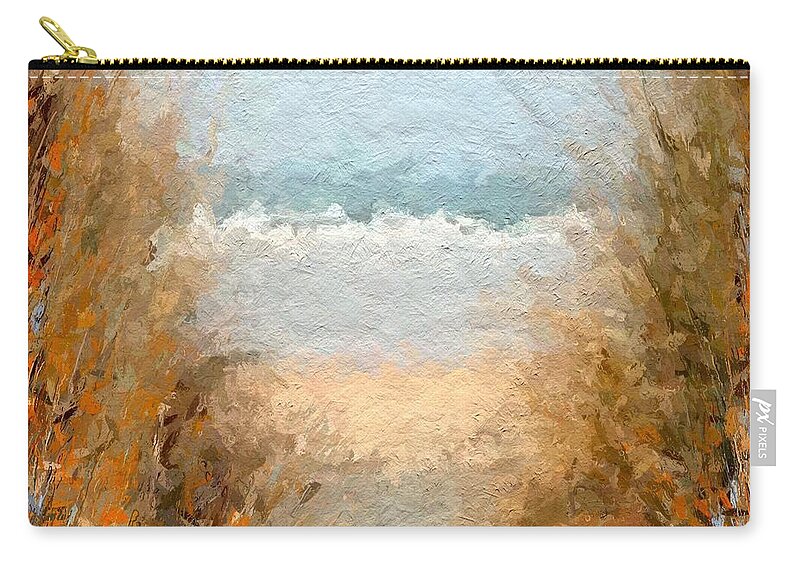 Anthony Fishburne Zip Pouch featuring the mixed media Sea grass abstract by Anthony Fishburne