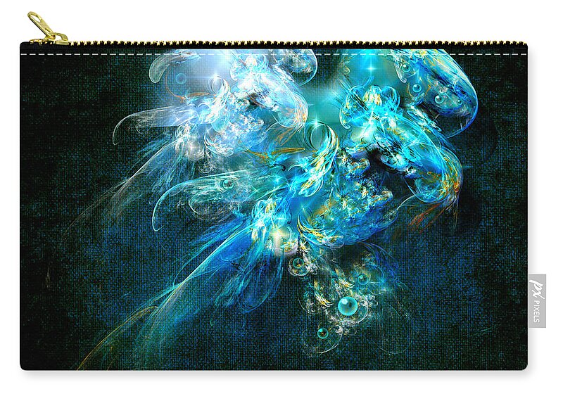 Sea Zip Pouch featuring the painting Sea jellyfish by Alexa Szlavics