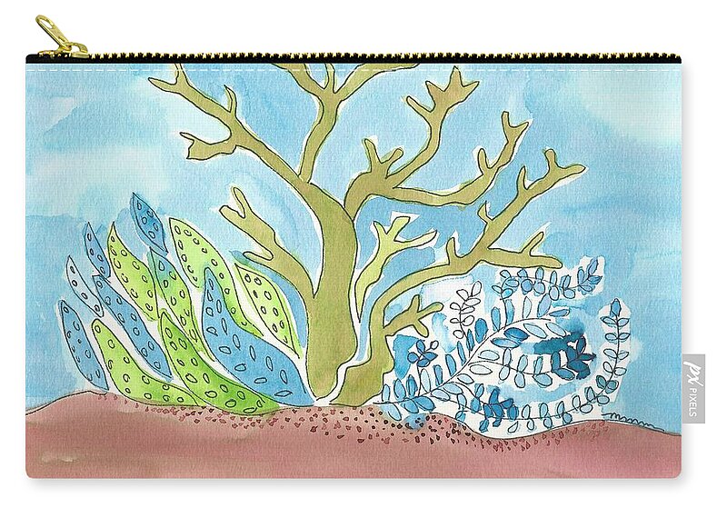 Underwater Zip Pouch featuring the painting Sea Life I by Monica Martin