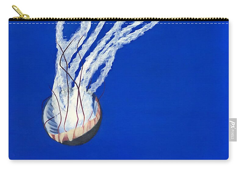 Sea Nettle Zip Pouch featuring the painting Sea Nettle II by Elisenda Vila