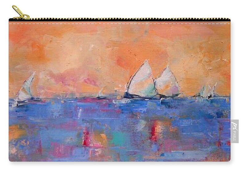 Sea Zip Pouch featuring the painting Sea of Love by Dan Campbell