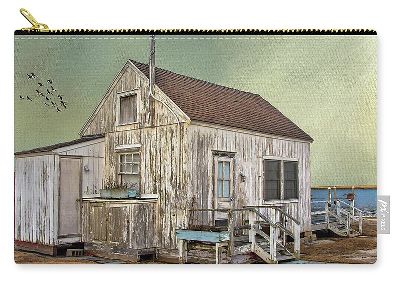 Shack Zip Pouch featuring the photograph Sea Shack by Cathy Kovarik