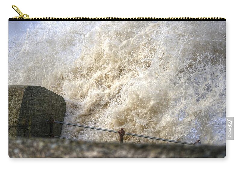 Sea Zip Pouch featuring the photograph Sea Spray by Spikey Mouse Photography