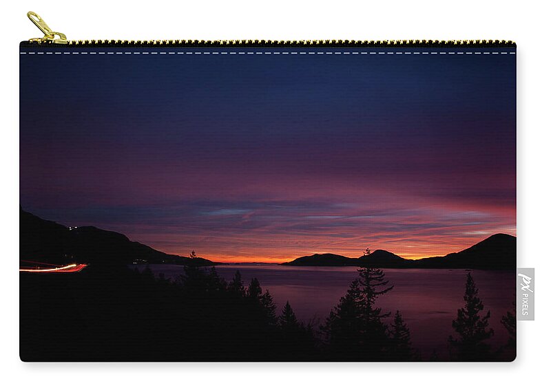 Sea Zip Pouch featuring the photograph Sea to Sky Sunset by Monte Arnold