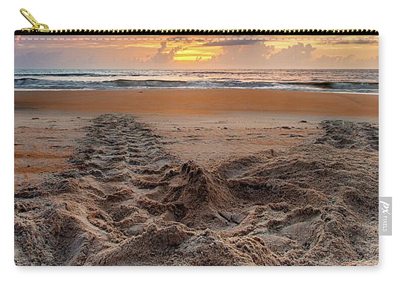 Turtle Zip Pouch featuring the photograph Sea Turtle Trails by Dillon Kalkhurst