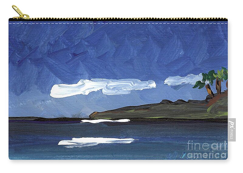 Seascape Zip Pouch featuring the painting Seascape 7 by Helena M Langley
