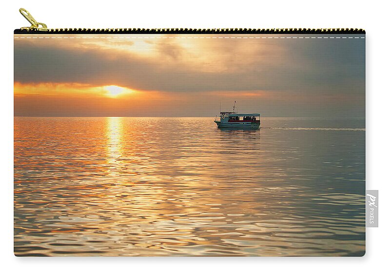 Sunset Zip Pouch featuring the photograph Seascape by Gouzel -
