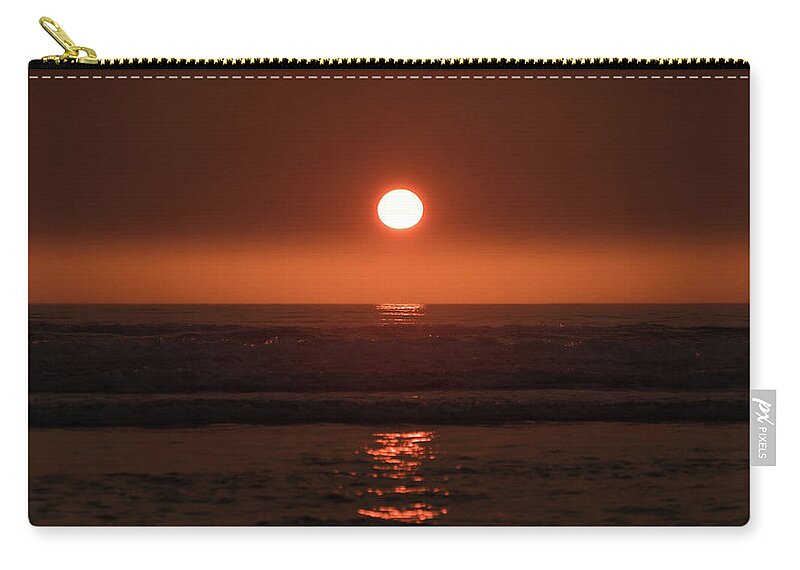 Oregon Zip Pouch featuring the photograph Seaside Beach Oregon Sunset by Lawrence S Richardson Jr