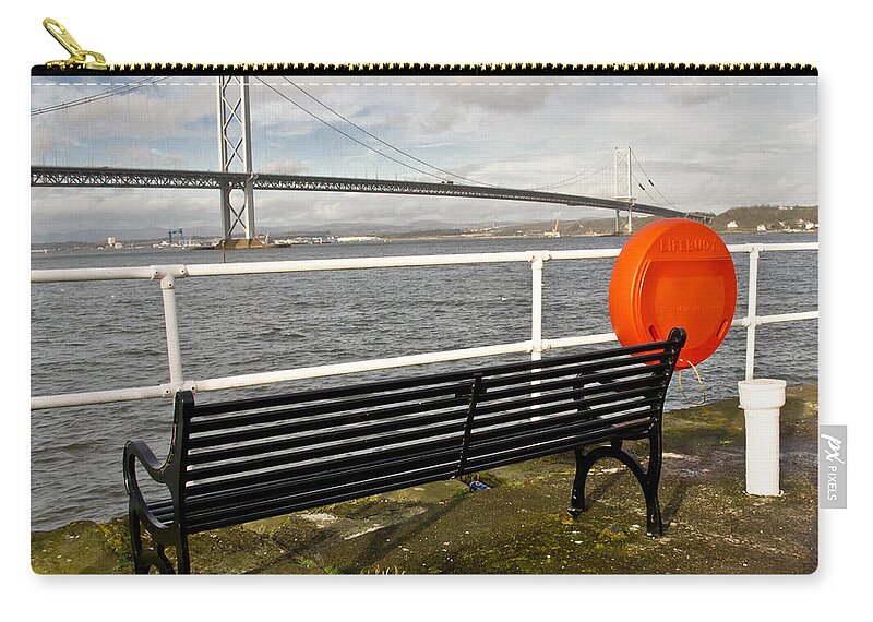 Bench Zip Pouch featuring the photograph Seaside Bench by Elena Perelman