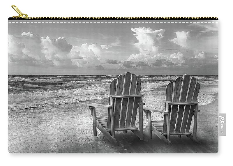 Clouds Zip Pouch featuring the photograph Seaside Silver at Dawn by Debra and Dave Vanderlaan