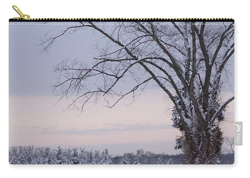 Season's Greetings Carry-all Pouch featuring the photograph Season's Greetings- Country Road by Holden The Moment