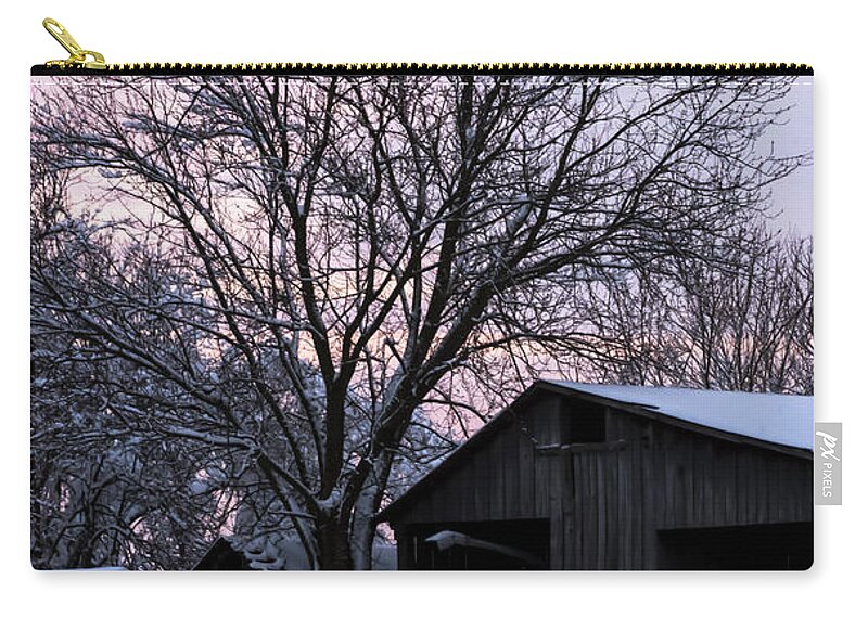 Farm Zip Pouch featuring the photograph Season's Greetings - Farm by Holden The Moment