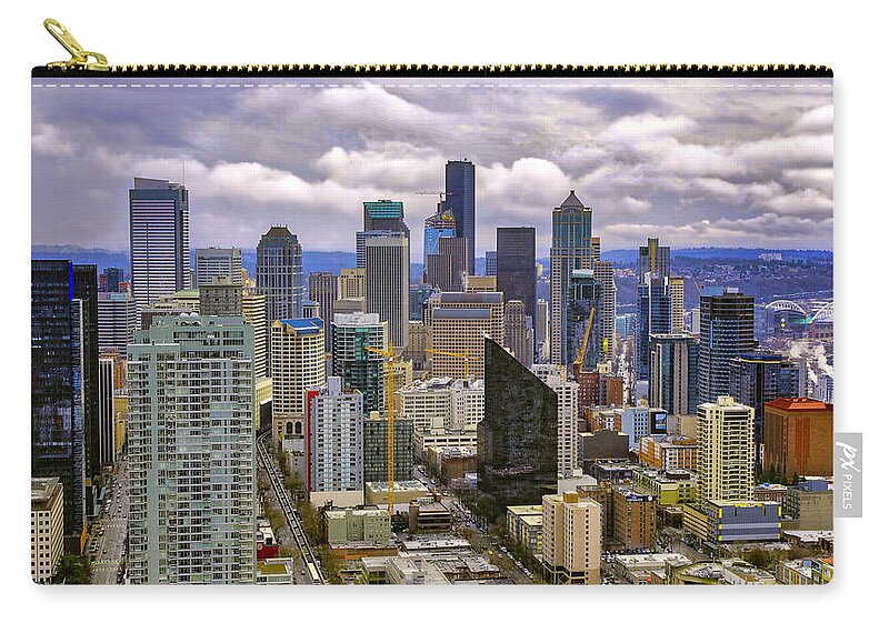 Seattle Zip Pouch featuring the photograph Seattle Skyline by Lorraine Baum