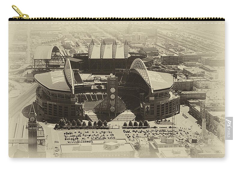 Yellowed Carry-all Pouch featuring the photograph Seattle Stadiums Old Yellow by Pelo Blanco Photo