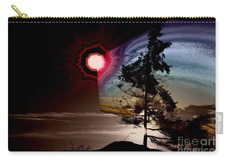 Tree Zip Pouch featuring the photograph Sechelt Tree Stardust by Elaine Hunter