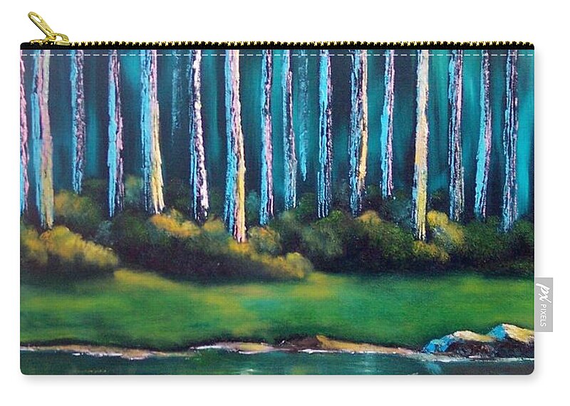 Landscape Zip Pouch featuring the painting Secluded II by Marlene Book