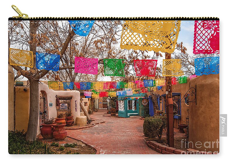 Old Zip Pouch featuring the photograph Secret Passageway at Old Town Albuquerque II - New Mexico by Silvio Ligutti