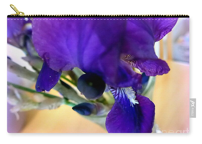 Iris Zip Pouch featuring the photograph Sedona Wild Iris by Mars Besso