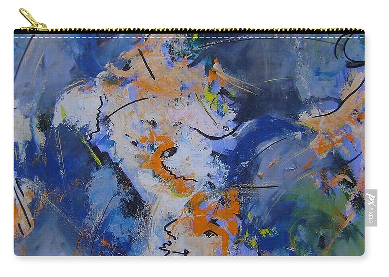 Seeking Life At A Higher Altitude Of Consciousness- Aka - Woman Zip Pouch featuring the painting Seeking life at a higher altitude of consciousness- AKA - Woman by Therese Legere
