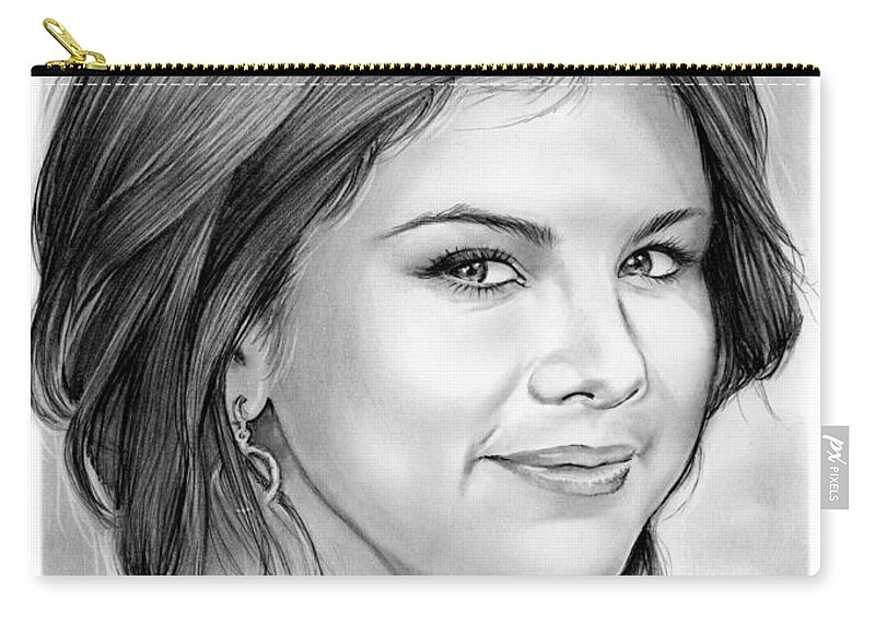 Singer Zip Pouch featuring the drawing Selena Gomez by Greg Joens