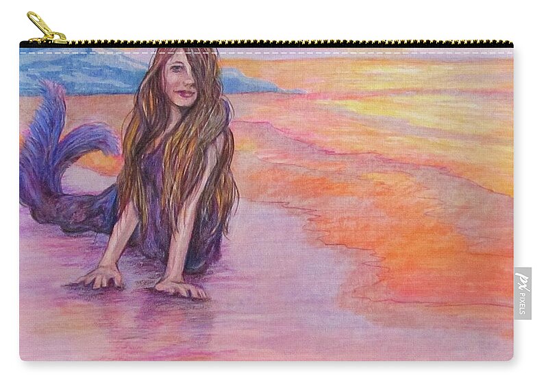 Mythology Carry-all Pouch featuring the painting Selkie by Barbara O'Toole
