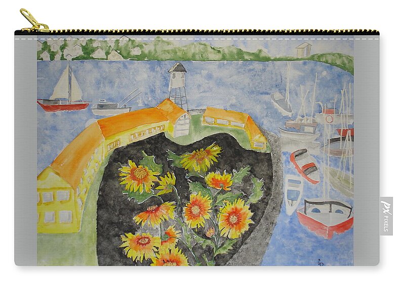 Semiahmoo Resort Zip Pouch featuring the painting Semiahmoo Summer I by Georgia Donovan
