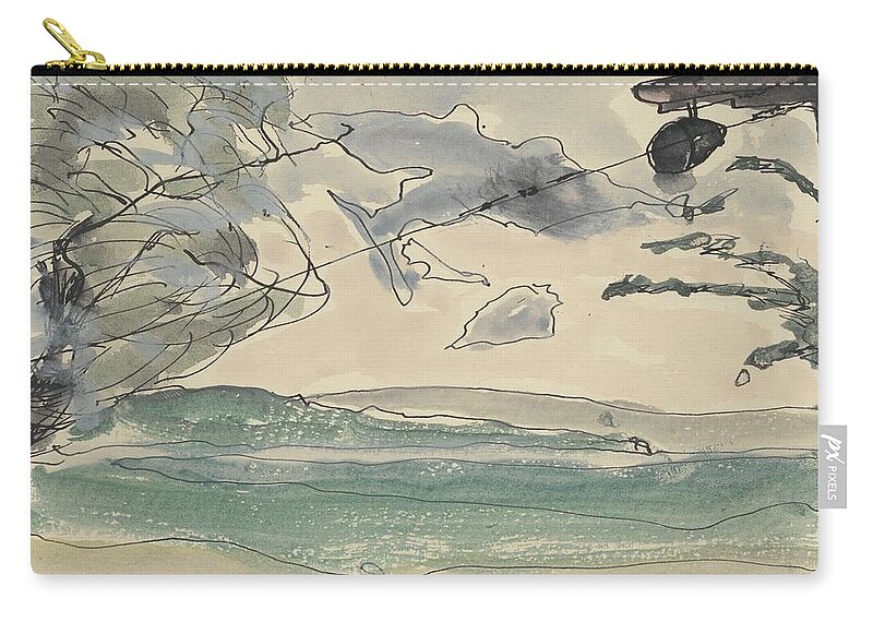 Arthur Dove Zip Pouch featuring the painting Seneca Lake by MotionAge Designs