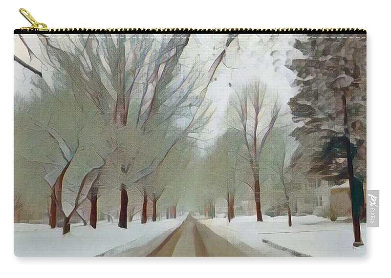 Winter Zip Pouch featuring the photograph Seneca Parkway Winter by Jodie Marie Anne Richardson Traugott     aka jm-ART