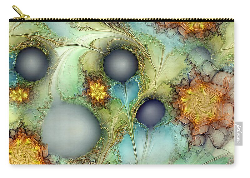 Abstract Zip Pouch featuring the digital art Sensorial Intervention by Casey Kotas