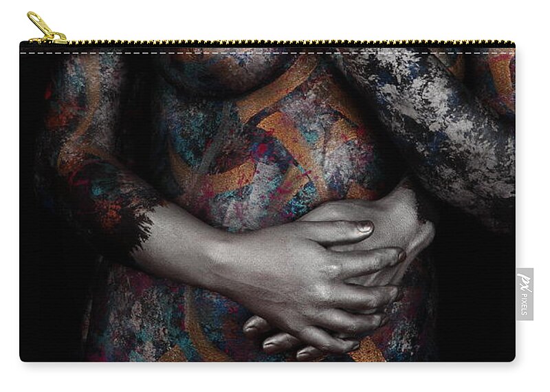 Angela Rene' Roberts Zip Pouch featuring the photograph Sensual Embrace by Cully Firmin