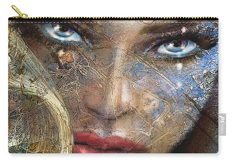 Woman Zip Pouch featuring the painting Sensual Eyes Icewater by Angie Braun