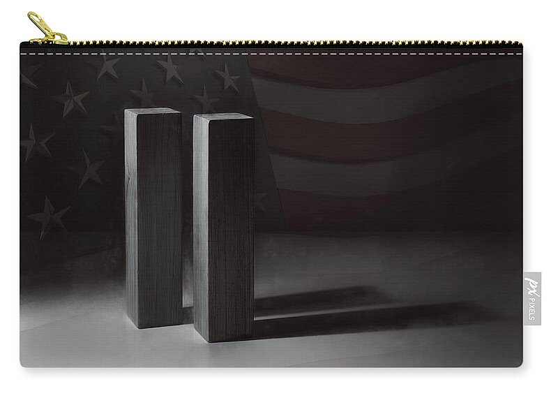 World Trade Center Zip Pouch featuring the photograph September 11, 2001 - Never Forget by Scott Norris