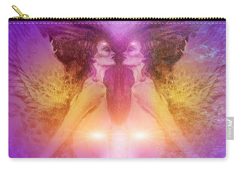 Angels Zip Pouch featuring the painting Seraphim by Ragen Mendenhall
