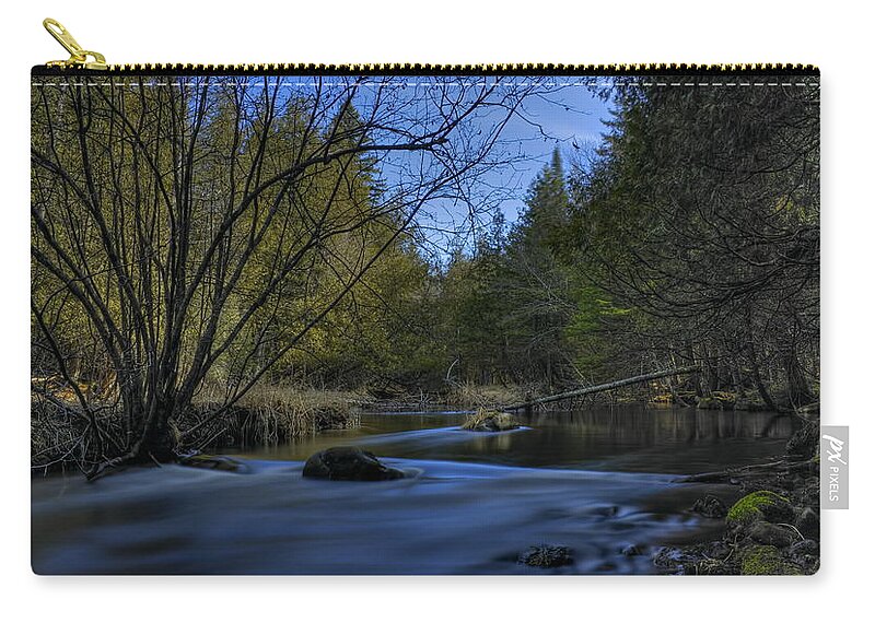Marathon County Zip Pouch featuring the photograph Serene Plover River by Dale Kauzlaric