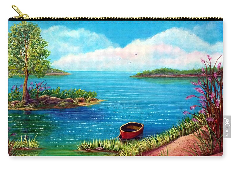 Serenity Zip Pouch featuring the painting Serenity Cove by Sarah Irland