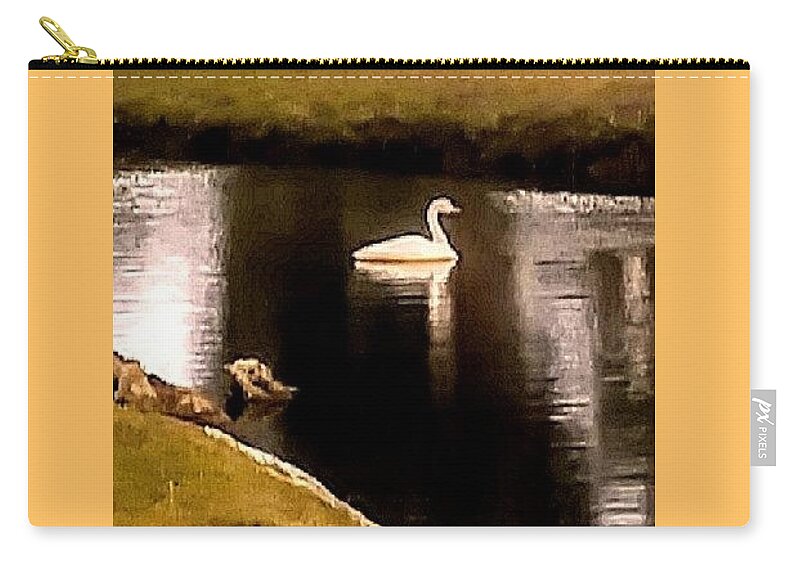 Swan Zip Pouch featuring the photograph Serenity by Suzanne Berthier