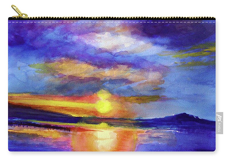 Water Zip Pouch featuring the painting Setting by Allison Ashton