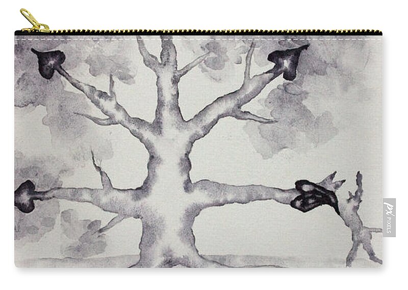 Seven Of Spades Zip Pouch featuring the painting Seven of Spades by Srishti Wilhelm