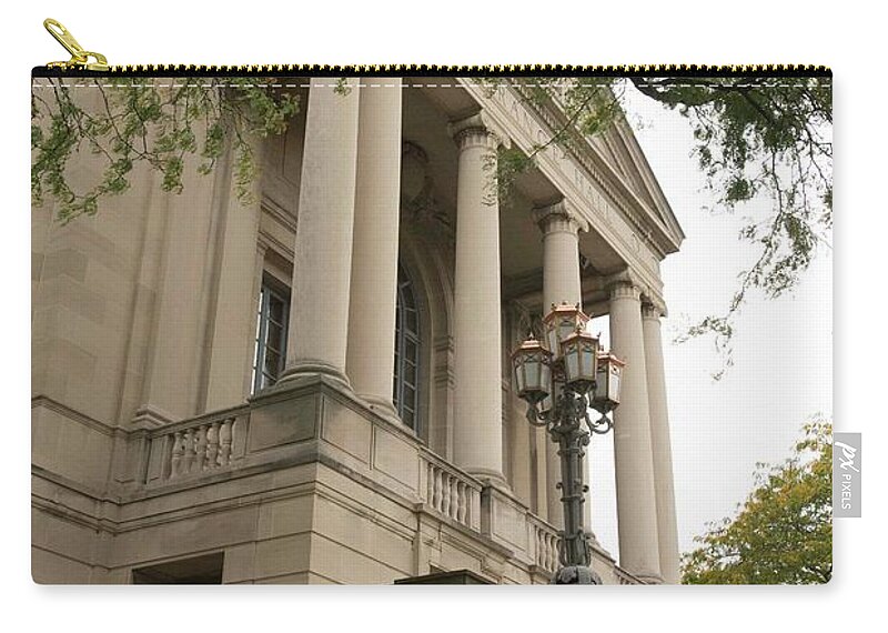 Severance Hall Zip Pouch featuring the photograph Severance Hall - 3 by David Bearden